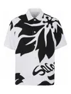 Sacai Floral Embroidered Patch Poplin Shirt In White