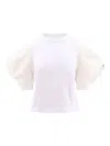 Sacai Cotton And Nylon Blend T-shirt With Balloon Sleeves