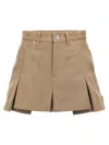 Sacai Canvas Shorts Bermuda And Short Beige In Brown