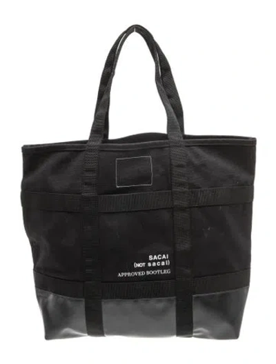 Pre-owned Sacai Canvas Tote In Black