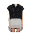 Sacai Cap Sleeve Vest In Black