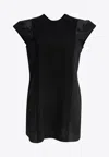 Sacai Jersey Mini Dress With Nylon Inserts In Black