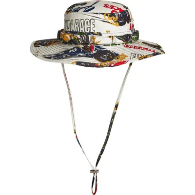 Sacai Car Race Print Bucket Hat In Ivory Car Race