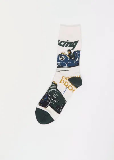 Sacai Car Race Socks In Ivory