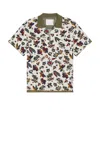 Sacai Lapel Short Sleeve Polo Shirt In Ivory Tropical