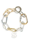 Sacai Carabiner Link Chain Bracelet In Gold