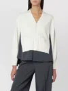 Sacai Cardigan And Shirt Combination Pockets In White