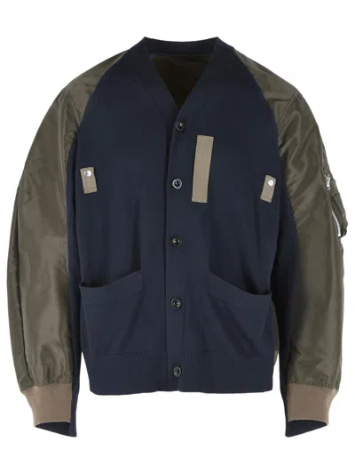 Sacai Cardigan In Blue