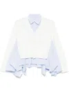 Sacai V-neck Layered Cardigan Patch Pockets In White