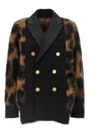 Sacai Cardigan With Double-breasted Insert In Multi