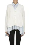 Sacai Cardigan With Shirt In Multi