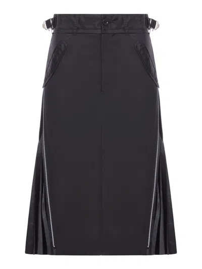 Sacai `cargo Mix` Skirt In Black