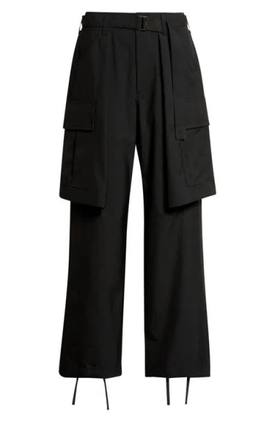 Sacai Cargo Overlay Suiting Pants In Black