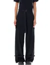 Sacai Blue Cargo Pant Wool Suiting In Black