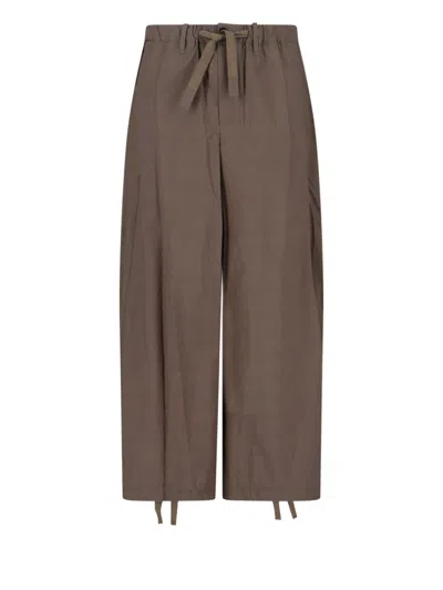 Sacai Cargo Trousers In Brown