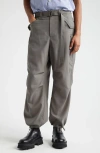 Sacai Belted Straight-leg Cargo Trousers In Taupe