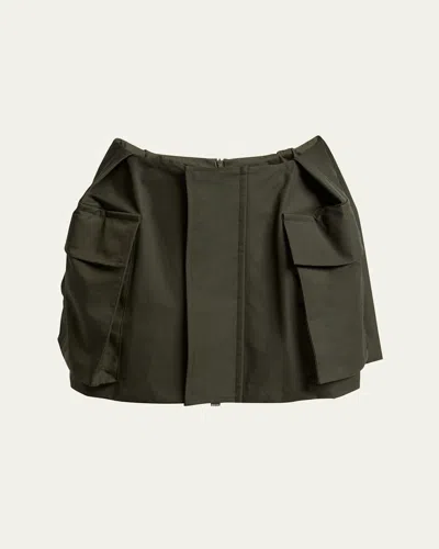 Sacai Cargo Pocket Mini Shorts In Khaki