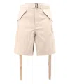 Sacai Belted Twill Cargo Shorts In Beige
