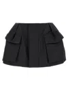 Sacai Cargo Skort Bermuda And Short Black In Black