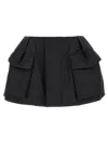 Sacai Cargo Skort Bermuda And Short Black In Black