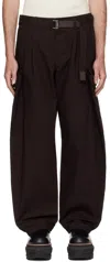Sacai Cargo Straight-leg Trousers In Black