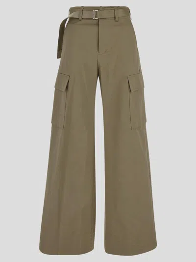 Sacai Cargo Trouser In Beige