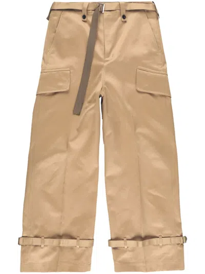 Sacai Cargo Trousers In Neutrals