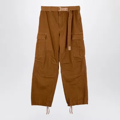 Sacai X Carhartt Wip Beige Cotton Cargo Trousers In Brown
