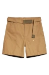 Sacai Carhartt Wip Belted Cotton Canvas Shorts In Beige