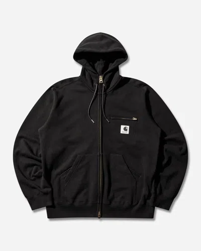 Sacai Carhartt Wip Cotton Jersey Hoodie In Black