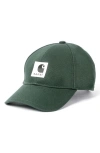 Sacai Carhartt Wip Duck Canvas Baseball Cap In Green