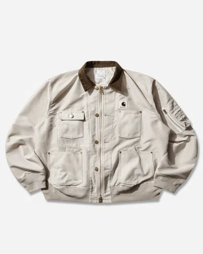 Sacai Carhartt Wip Nylon Twill X Duck Blouson Ivory In White