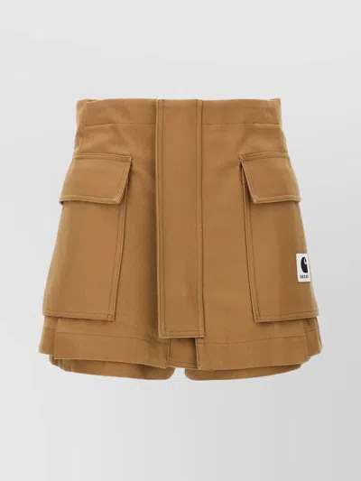Sacai Carhartt Wip Shorts Multiple Pockets In Beige