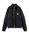 Sacai Carhartt Wip Washed Duck Puffer Jacket In Black