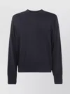 Sacai Cashmere Cotton Knit Pullover In Blue