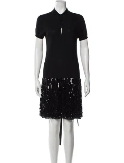 Pre-owned Sacai Cashmere Mini Dress W/ Tags In Black