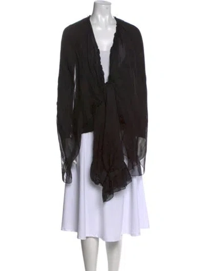 Pre-owned Sacai Cashmere V-neck Sweater In Black