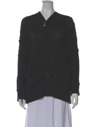 Pre-owned Sacai Cashmere V-neck Sweater W/ Tags In Gray