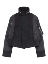 Sacai Mixed Media Jacket In Negro