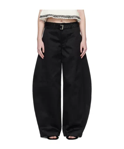 Sacai Casual Pants With Belt Loops In Black