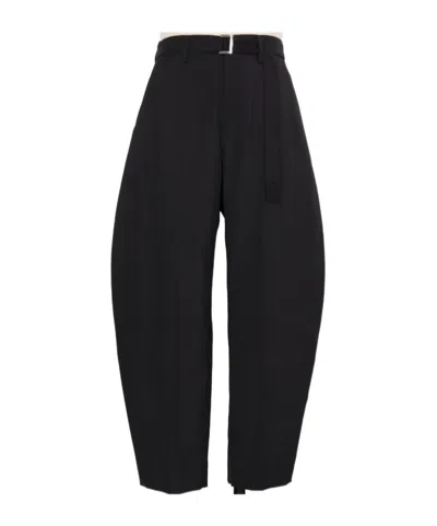 Sacai Casual Pants With Belt Loops In Blue