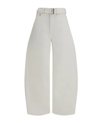 Sacai Casual Pants With Belt Loops In White