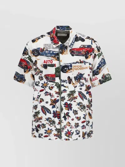 SACAI CASUAL SHIRT WITH FLORAL AND GRAPHIC PRINTS