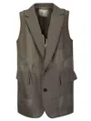 SACAI CHALK STRIPE / GLENCHECK waistcoat