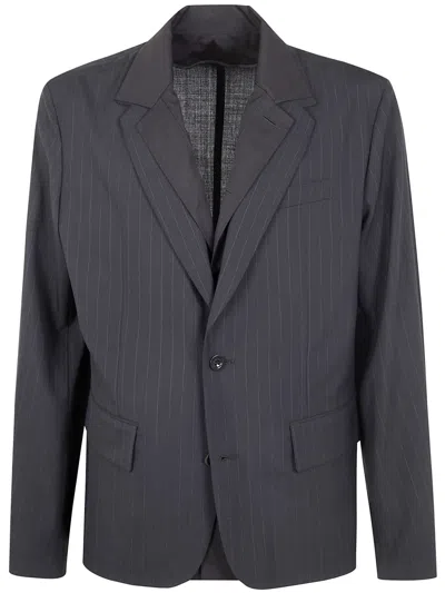 Sacai Chalk Stripe Jacket In Green
