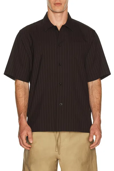 Sacai Chalk Stripe Shirt In Brown