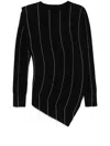Sacai Chalk Stripe Sweater In Schwarz