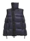 Sacai Asymmetric Zipper Puffer Vest In Blue