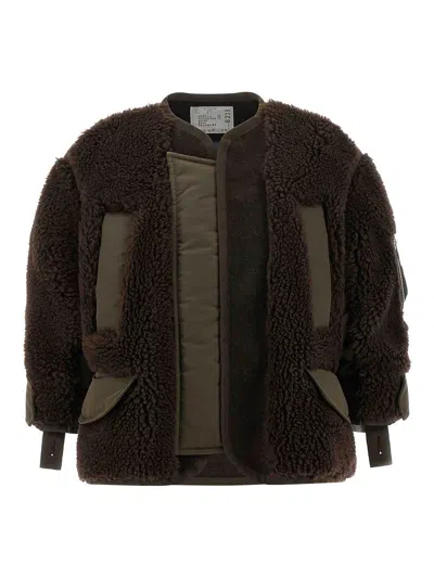 SACAI SHEARLING BOMBER JACKET