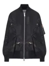 Sacai Nylon Bomber Jacket In Black